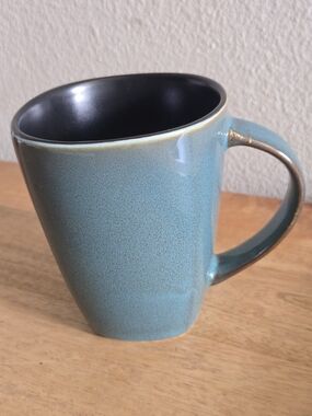 Gibson Home Square Bottom Coffee Mug Speckled Teal Blue/Tan Black Replacement